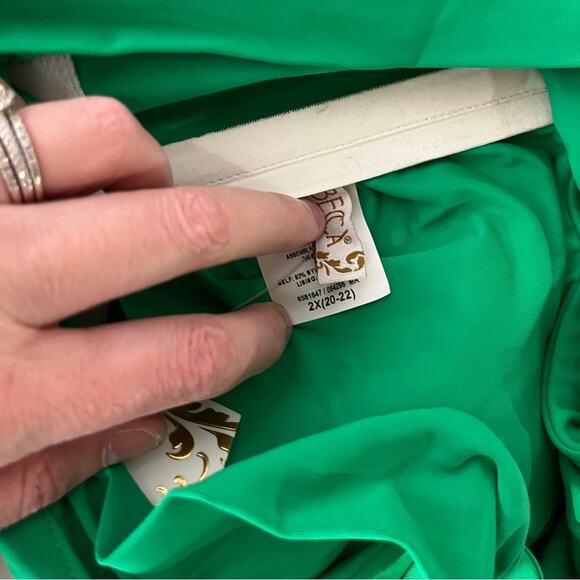 Becca Etc Strappy One Piece swimsuit green verde - 2X - Picture 12 of 13